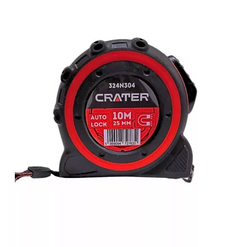 Mérőszalag 10m/25mm autostop+mágnes+rögz crater
