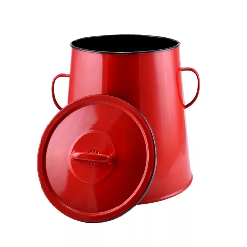 Fettdose 20 l, rote Emaille, 10429