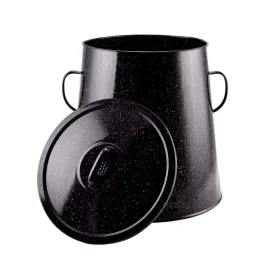 Fettdose 30 l, schwarze Emaille, 10460