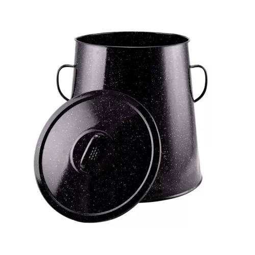Fettdose 30 l, schwarze Emaille, 10460