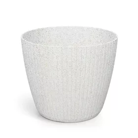 Virágcserép 400 lamia round wood fehér dlam400w-s449w