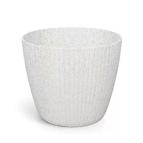 Virágcserép 400 lamia round wood fehér dlam400w-s449w