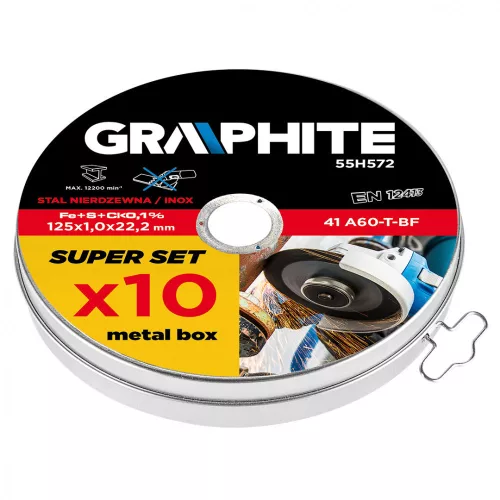 TRENNSCHEIBEN FÜR METALL 125*1.0*22MM 10STK INOX GRAPHIT