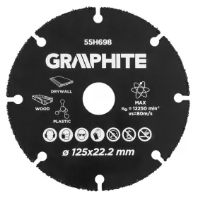 DISC DE TĂIAT 125*22.2 LEMN-GRAFIT CARBURĂ DE TUNGSTEN