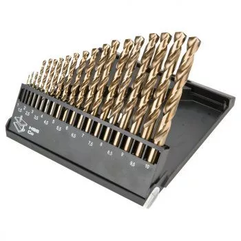 Metall-Schneckenbohrersatz. Kobalt 1–10 mm 19R. Graphit