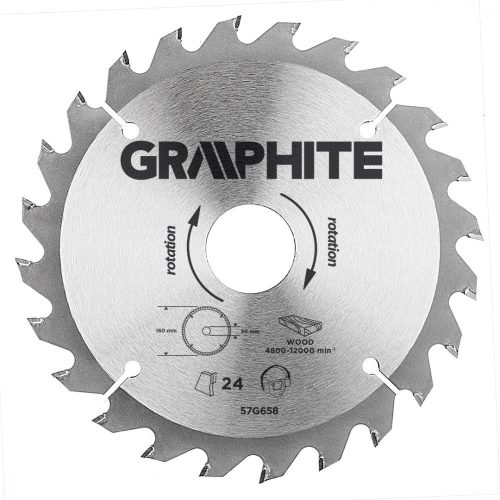 CIRCULAR SAW BLADE 160*30MM HM 24TOOTH GRAPHITE