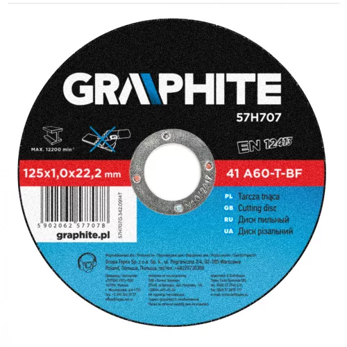 TRENNSCHEIBE METALL 125*1,0*22MM 41 A60-T-BF GRAPHIT