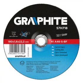 CUTTING DISC METAL 180*1,6*22MM 41 A46-S-BF GRAPHITE