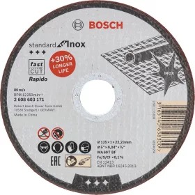   TRENNSCHEIBE FÜR METALL INOX BOSCH 2608603171 125*1,0*22MM RAP.