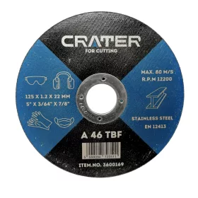 CUTTING DISC FOR STAINLESS MATERIAL CRATER 125x1,2x22MM