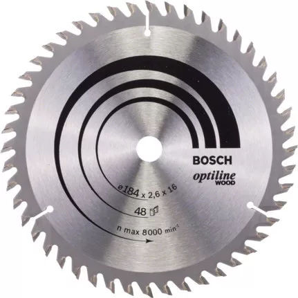 LAMĂ DE FIERĂSTRĂU CIRCULAR VIDIA184X2,6X16MM 48F.BOSCH 2608641181