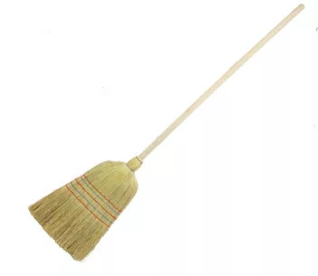 Besen mit Holzstiel aus ungarischer Sorghumfaser, 5-strängig.
