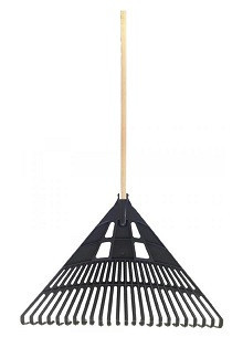 Leaf Broom 24F.60Cm With Handle Straight Black Mfg. 14526