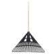 Leaf Broom 24F.60Cm With Handle Straight Black Mfg. 14526