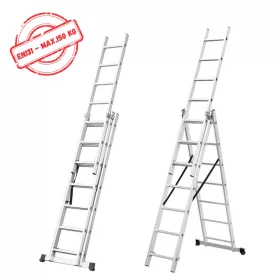 Scară universală 3*9 trepte 150 kg aluminiu LC3209Bq