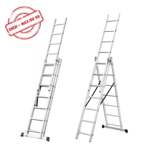 Universal Ladder 3*9 Steps 150Kg Alu Lc3209Bq