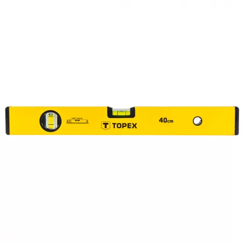 Nivelă cu bulă de aer 400 mm, 2 becuri, galbenă, Topex