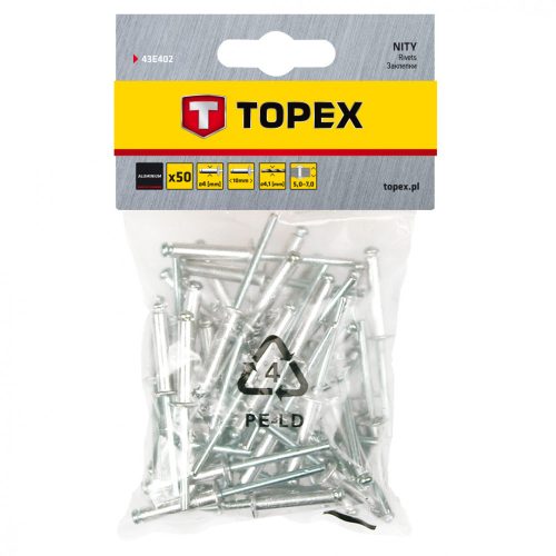 Popszegecs 4.0*10Mm 50Db Topex