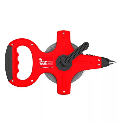 Maßband, 50 m, Stahl, Stahlspitze, oben offen, Werkzeuge