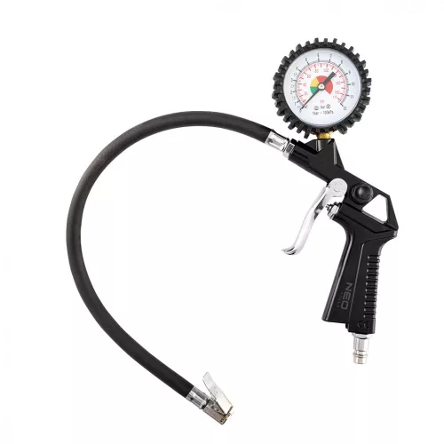 Inflator pneumatic din cauciuc cu manometru P.N. 12 bar Neo Tools