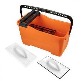 Paving Kit: Bucket 25L, Rubber+Sponge Trowel Neo Tools