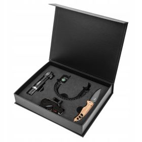   Elem És Fejlámpa Tűlélő Karkötő És Kés Díszdobozban Neo Tools