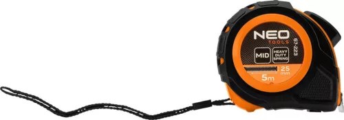 Maßband 5M/25Mm Stahl Autostop+Klemme Neo Tools
