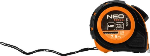 Measuring Tape 7.5M/25Mm Steel Autostop+Fix. Neo Tools