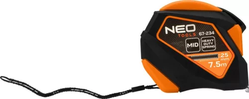 MÉRŐSZALAG 7,5M/25MM ACÉL MÁGN.AUTO.RÖGZ NEO TOOLS