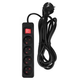   Cablu prelungitor 3,0 m 4 D.Alj negru pornit/oprit Ka Neo Tools