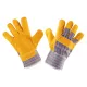 VÉDŐKESZTYŰ SÁRGA HASÍTOTT MARHABŐR10,5" NEO TOOLS