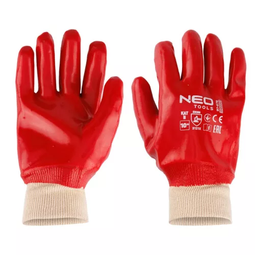 VÉDŐKESZTYŰ PAMUT VEGYSZERÁLLÓ PVC BE10" NEO TOOLS