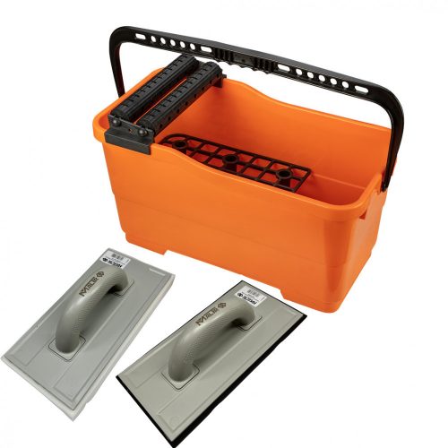 Paving Set: Bucket 25L, Rubber+Sponge Trowel Mortar